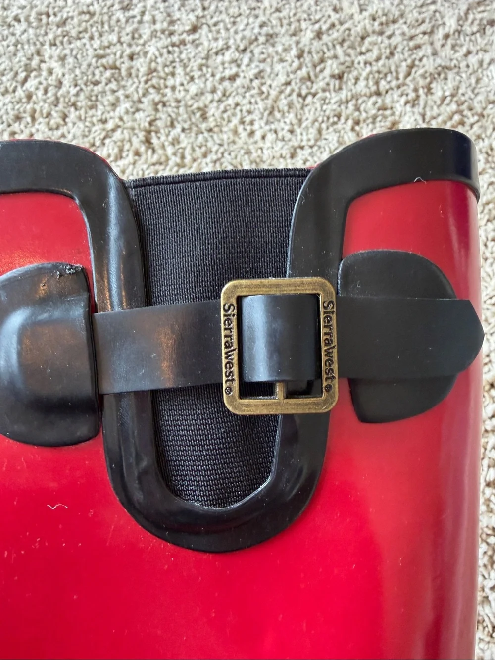 Sierra West Rain Boots Women’s Size 10 Red Rubber Tall Buckle Waterproof
